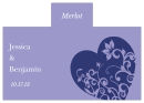 Personalized Hearts of Love Rectangle Wine Wedding Label 4.25x3